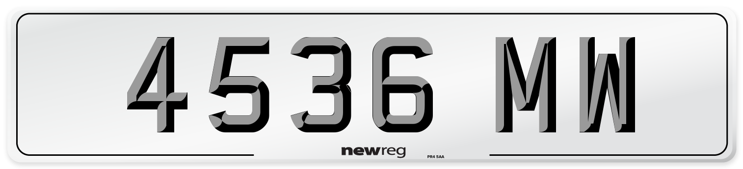 4536 MW Number Plate from New Reg